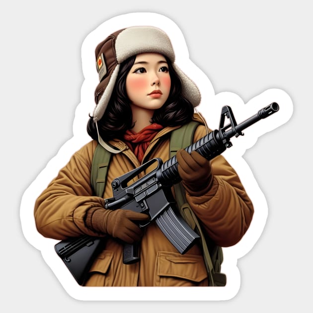 Tactical Girl Sticker by Rawlifegraphic